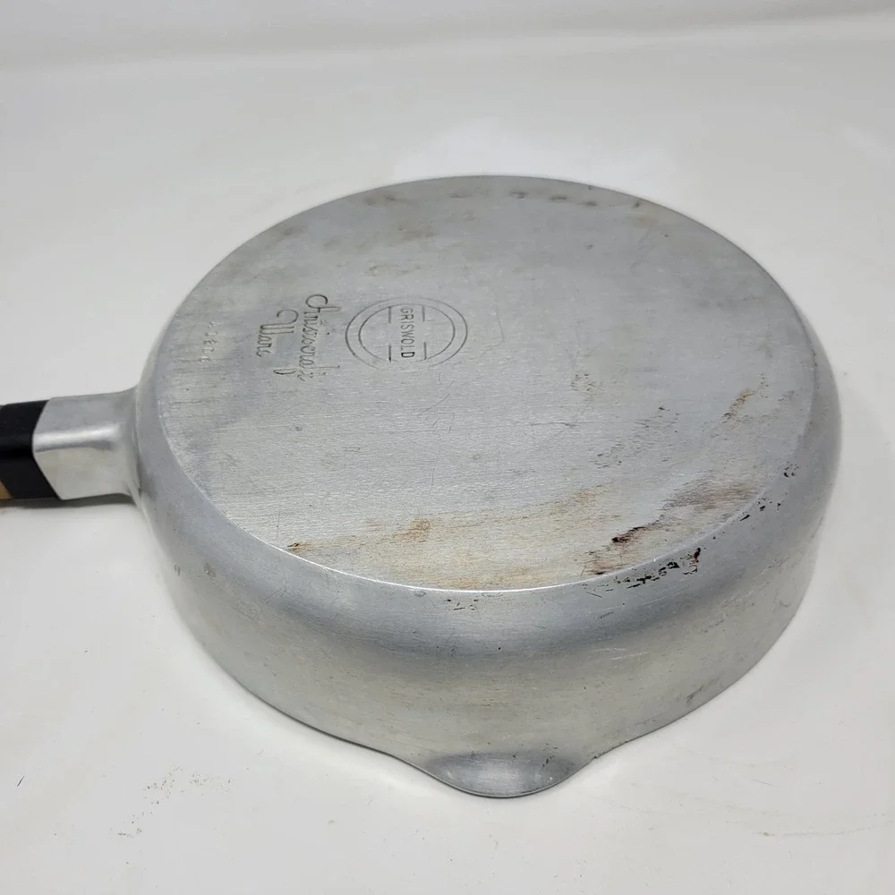 Griswold Aristocraft Ware A1206 Cast Aluminum‎ Skillet Wood Handle Vintage MCM